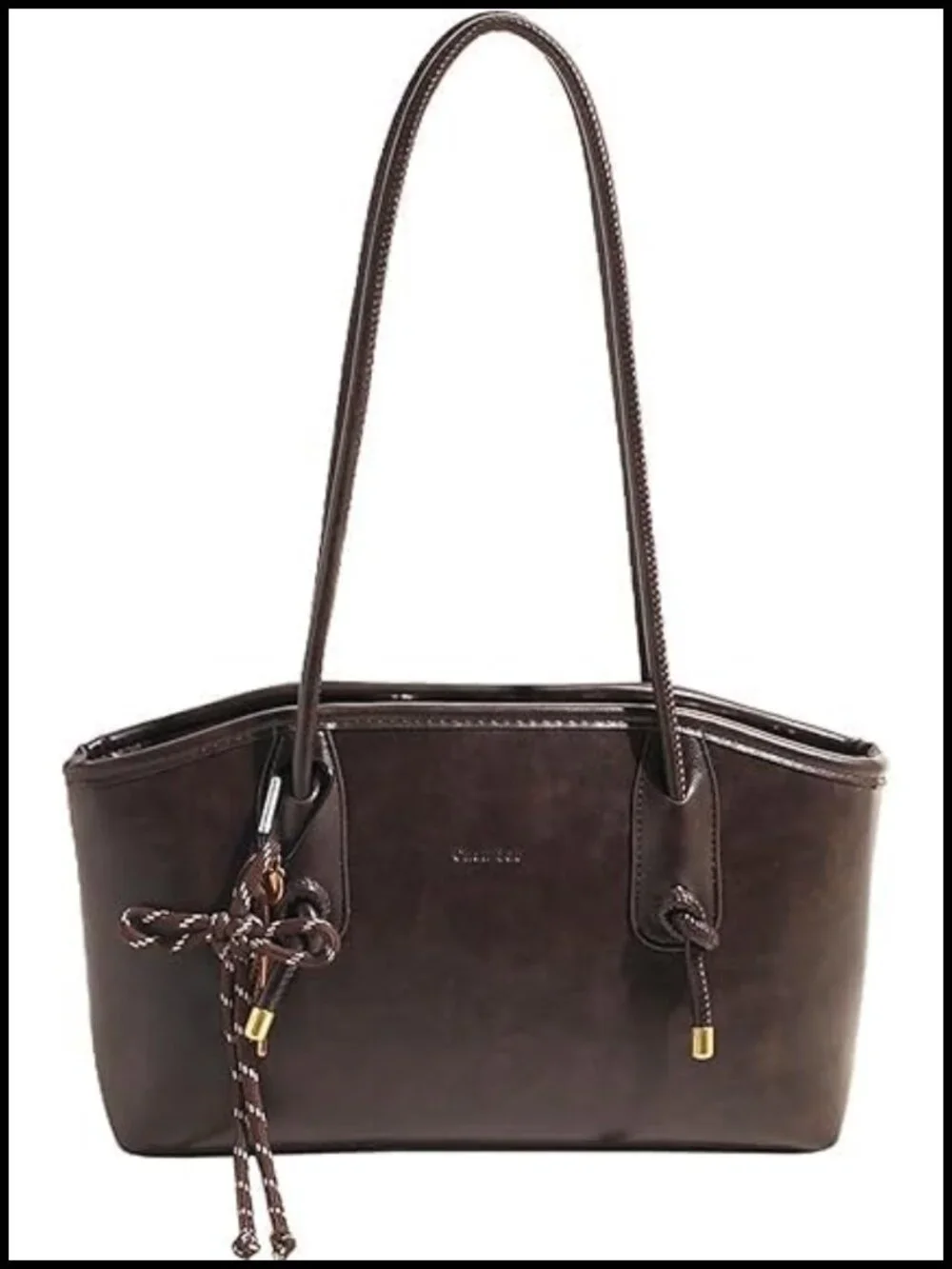 Vintage Faux Leather Hobo Shoulder Bag with Zipper Closure